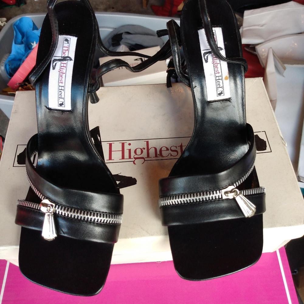 Strappy Zipper heels size 6